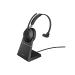 Jabra Evolve2 65 MS Mono Bluetooth Headset With Charging Stand | Microsoft Teams | Black | Link 380 | USB-A