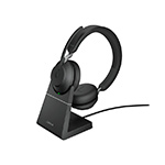 Jabra Evolve2 65 UC Stereo Bluetooth Headset With Charging Stand | Black | Link 380 | USB-C