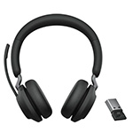 Jabra Evolve2 65 MS Binaural Bluetooth Headset | Microsoft Teams | Black | Link 380 | USB-A